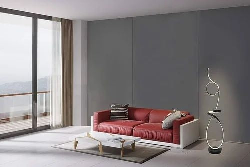 Modern Unique Led Matt Black Floor Lamp